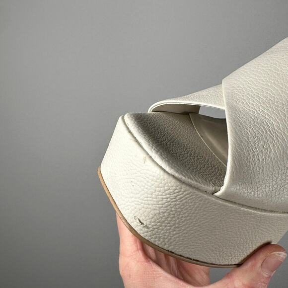 Dolce Vita Cream Chunky Platform Leather Wonder Heels Women's 8.5 - Picture 13 of 14